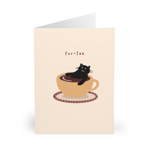 Cartão engraçado de 30º aniversário para amantes de gatos, chá de pele, cartão de trocadilho com trinta gatos, gatinho atrevido tomando chá, presente para amantes de gatos, cartão de aniversário comemorativo