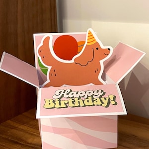 Handgefertigte Geburtstagskarte für Dackel 3D Pop Up Hundekarte Dackel Karte für Hundeliebhaber Geschenk für Hundeliebhaber Karte für Hund Mama Karte für Hund Papa Karte Lustige Hundekarte