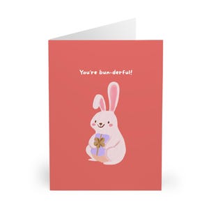 Lustige Kaninchen-Geburtstags-Vatertagskarte Wertschätzungskarte mit Geschenk und Wortspiel-Text Niedliches Kaninchen-Grußkarte für Danke Geburtstag