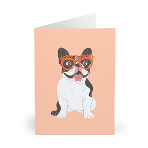 Niedliche Frenchie-Hundeliebhaber-Geschenk-Rehlein Frenchie-Geburtstags-Karte für Ihn Sie - Hundebesitzer-Grußkarte