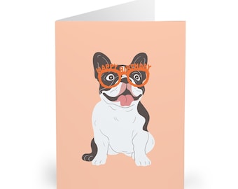 Funny French Bulldog Birthday Card Cute Frenchie Dog Lover Gift Fawn Frenchie Birthday Card for Him Her – Dog Owner Greeting Card
