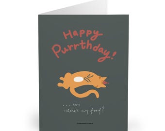 Ginger Cat Birthday Card: Humorous Orange Kitty Design