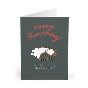 Carte d'anniversaire chat tigré - Carte du chat, carte de joyeux anniversaire chat tigré pour les amoureux des chats, carte d'anniversaire pour maman chat, cadeau chat tigré