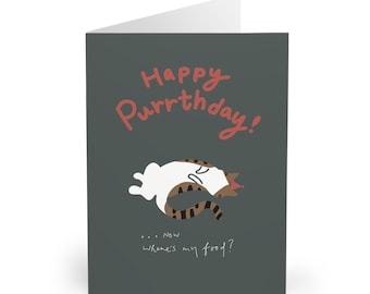 Tabby Cat Birthday Card Funny Cat Lover Gift Cute Ginger Tabby Grey Tabby Cat Humorous Birthday Card for Her Women Friend Cat Mum Card