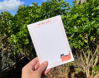 A6 Cute Cat To Do List Notepad Tear Off Notepad with Cat in a Box Design Daily Planner Pad Cat Stationery Funny Gift for Cat Lovers