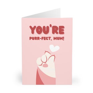 Carte de joyeux anniversaire pour maman | Carte Meilleure maman | Conception simple de chat et de coeurs | Cadeau parfait pour les mamans qui aiment les chats