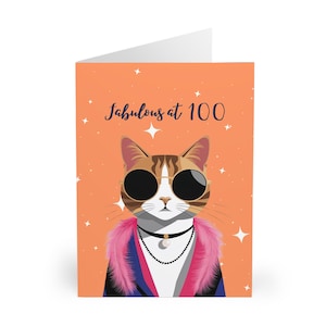 Funny 100th Birthday Card for a Cat Lover Gift for Cat Dad Born in 1925 Fabulous at One Hundred Birthday Card for Dad or Grandpa Grandfather