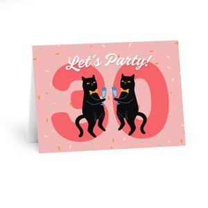 Carte d'anniversaire 30e chat - Carte 30e anniversaire drôle personnalisée pour les amoureux des chats, jolie carte de voeux chat pour cadeau de célébration de 30e anniversaire