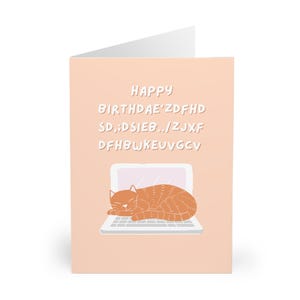 Lustige Ingwer Katze Geburtstagskarte Niedliche Katze auf Tastatur Wunderliche Katze Geburtstagsgeschenk Geschenk für Ginger Cat Lovers Katzenbesitzer Geschenkidee