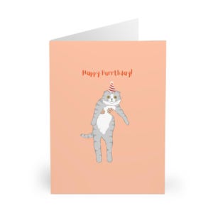 Carte d'anniversaire chat Scottish Fold Jolie carte chat Scottish Fold, cadeau parfait pour les amoureux des chats, maman chat, papa et propriétaires d'animaux de compagnie, carte d'anniversaire