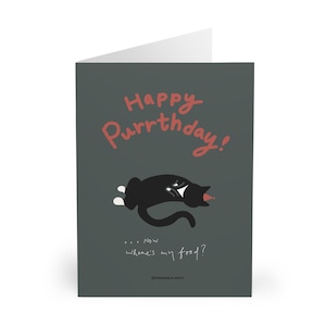 Carte d'anniversaire drôle de chat smoking Carte de chat noir et blanc Carte d'anniversaire de chat mignon pour les amoureux des chats Carte de voeux d'anniversaire sur le thème des chats humoristiques