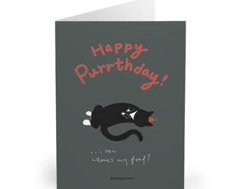 Funny Tuxedo Cat Birthday Card Humorous Cat Lover Greeting Cute Black and White Cat Gift Playful Cat Mum Card Birthday Card for Her Friend