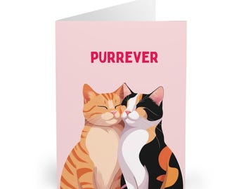 Cartão de casamento com gatos, cartão de noivado com casal de gatos ficando noivo(a), perfeito para amantes de gatos, parabéns pelo casamento, cartão "Eu te amo" para o(a) noivo(a).