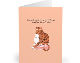 Lustige Katze Geburtstagskarte Kuchen Liebhaber Geschenk Süße Katze Geburtstagskarte für Katzenliebhaber Humorvolle Katzenkarte für Freunde Familie
