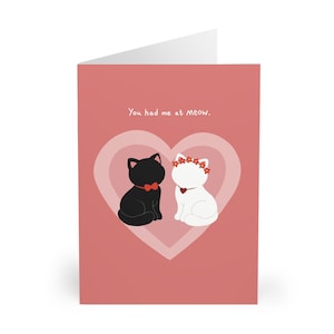 Tarjeta de pareja de gatos para amantes de los gatos / Tarjeta de amor gatuno / Aniversarios, Día de San Valentín, Tarjeta de "Te amo" / Tarjeta de boda con gato
