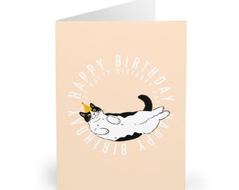 Tarjeta De Cumpleaños Pop-Up 3D Con Sobre - Diseños De Globos Y Gatos, Happy Birthday Para Niños, Mujeres Y Amantes De Los Gatos