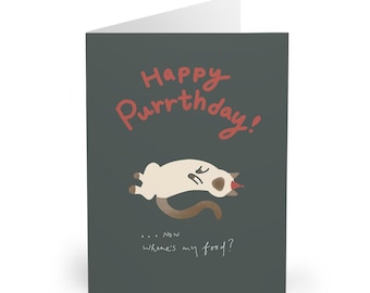 Pointed Cat Birthday Card Siamese Ragdoll Birman Cute Funny Cat Lover Handmade Card Gift for Cat Mum Dad Unique Cat Greeting Card