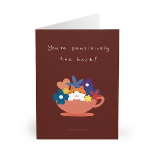 Carte de voeux chat, Vous êtes le meilleur ami - Design mignon de chaton, carte de remerciement pour maman, cadeau pour amoureux des chats, cadeau pour les amis et la famille