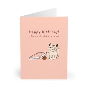 Grappige verjaardagskaart voor katten, moeder, vader, kattenliefhebber, verjaardagscadeau, verjaardagskaart voor kattenbezitters, voor degene die mijn poep opruimt kaart van Cat