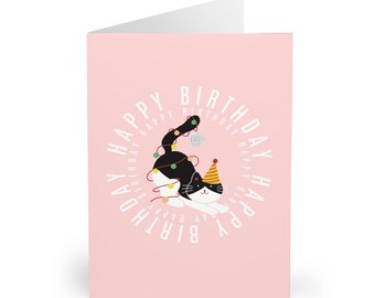 Funny Tuxedo Cat Birthday Card Handmade Cute Cat Greeting Card for Cat Lovers Cat Moms Cat Dad Gifts Funny Kitty Birthday Card
