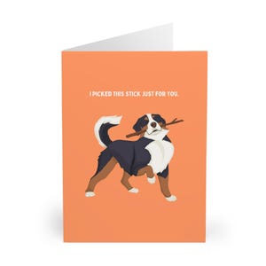 Lustige Geburtstagskarte Berner Sennenhund Vatertagskarte für Hundeliebhaber und Berner Fans mit niedlichem Sennenhund im Stick-Design