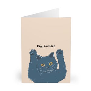 Carte d'anniversaire chat British Shorthair drôle gris British Shorthair Design chat bleu cadeau pour chat carte d'anniversaire papa chat maman de chat britannique