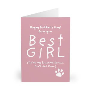 Du bist mein Lieblingsmensch. Don’t Tell Mum - Lustige Vatertagskarte von der Katze Bester Katzenvater überhaupt Süßes Geschenk für Katzenliebhaber Beste Mädchenkarte
