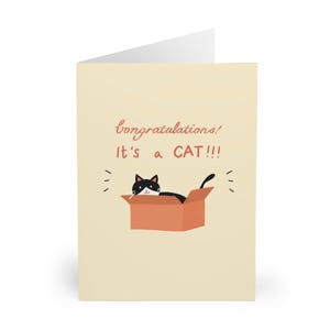Biglietto di auguri divertente per un nuovo gatto. Nuovo gattino. Congratulazioni, è un gatto. Biglietto di auguri per un nuovo gatto. Biglietto di auguri per un nuovo neonato. Regalo per amanti dei gatti. Perfetto per i proprietari di gatti.