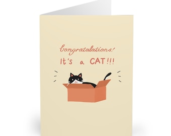 Funny New Cat Card New Kitten Congrats It Is a Cat Leuke nieuwe kat Cadeaukaart Nieuwe babykaart Cadeau kattenliefhebber Perfect voor kattenbezitters
