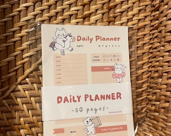 Cat Planner Notizblock: A5/A6 Tear-Off To-Do Liste Schreibtischunterlage