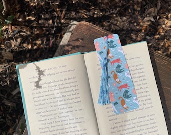 Colorful Cat Bookmark with Tassel: Unique Stationery Gift