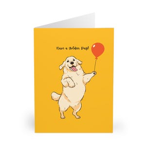 Carte d'anniversaire drôle de Golden Retriever Chien mignon avec ballon Carte d'anniversaire pour les amoureux des chiens Parents d'animaux de compagnie Amis Cadeau parfait pour les fans de Retriever