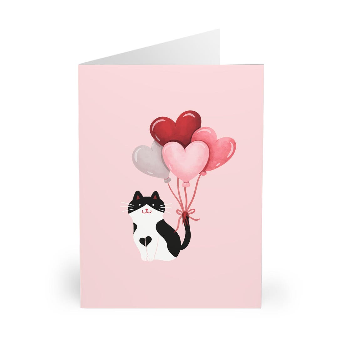Cute Black and White Cat Mother’s Day Love Card Cat Mum Greeting Card ...