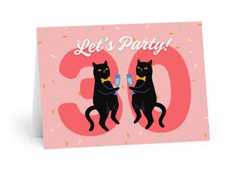 Funny 30th Birthday Cat Card: Purr-fect Celebration