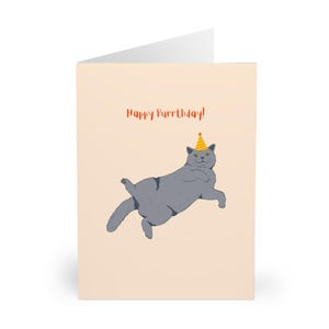 Carte d'anniversaire chat bleu britannique Carte d'anniversaire gris chat British Shorthair pour chat papa chat maman propriétaire d'animal de compagnie Cadeaux du chat Carte chat britannique