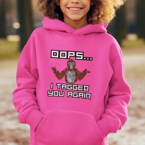 Gorilla Tag hoodie- &quot;Oeps... I Tagged You Again&quot; grafische pullover voor zomerplezier, terug naar school, verjaardagscadeaus, vrijetijdskleding, VR-kleding