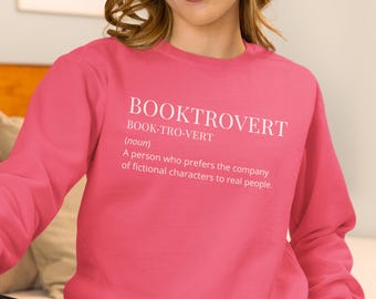 Booktrovert Sweatshirt for Women | Fiction Lover Gift | Cozy Reading Sweatshirt | Anti-Social Book Club, Library, Book Store Sweater