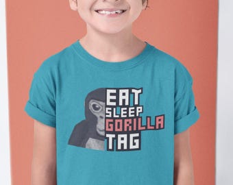 Gorilla Tag Tee - "Eat Sleep Gorilla Tag" Graphic Shirt for Summer Fun, Back to School, Birthday Gifts, Casual Wear, VR Apparel