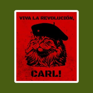 Viva La Revolucion, Carl! - Princess Donut Sticker, Dungeon Crawler Carl Fan Art, Princess Posse, Che Guevara Parody, Matt Dinniman, LitRPG