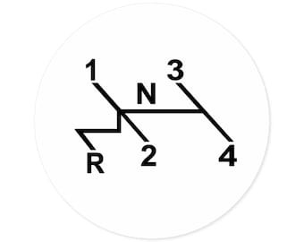 Classic Volkswagen Shift Pattern Sticker | Retro VW Gear Shift Decal | Vintage Car Accessory for Auto Enthusiasts | Automotive Vinyl Sticker