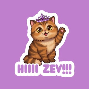 Hi, Zev! - Princess Donut Sticker - Donut and Zev Are Real Gossip Girls, Dungeon Crawler Carl  Sticker, Princess Posse, Matt Dinniman