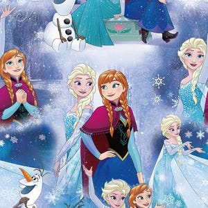 Frozen Disney Prinzessinnen Stoff, Elsa und Anna Stoff, Cartoon Stoff, Anime Stoff, 100% Baumwolle