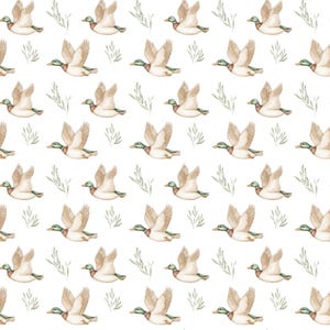 Mallard Duck Fabric Mallards Fabric Cute Ducks Fabric Cartoon Cotton Fabric 100% Cotton Fabric By The Half Yard