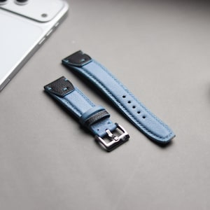 Handmade Italian Calf Leather Apple Watch Straps | 46mm/45mm/ 49mm | Inverto Series | Leather-Man Bespoke