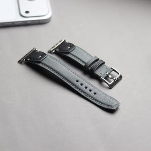 Handmade Italian Calf Leather Apple Watch Straps | 46mm/45mm/ 49mm | Inverto Series | Leather-Man Bespoke