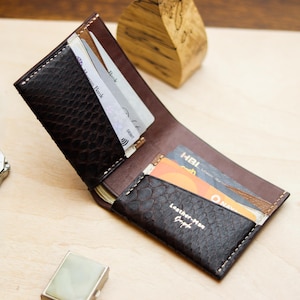 Unique Rare and Compact Design Exotic Python Skin Bifold Wallet For Men | Customizable and Personalized