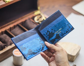 Cartera hecha a mano para hombre / Cartera cosida a mano / Cartera exótica premium / El mejor regalo para él / El mejor regalo de aniversario / Piel de pitón