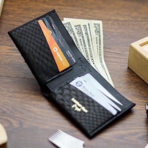 Handcrafted Python Skin Wallet - Exquisite Design. Premium Finishing and Quality - Perfect Gift For Him - Atticus - Raven Black