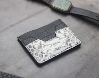 Hand-Crafted Bespoke Card Wallet Premium Exotic Python Skin \ Augustus - Natural Python