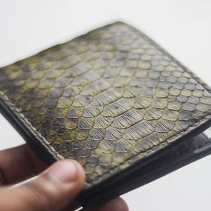 Wynton - Hand-Crafted Python Skin Bifold Wallet Juniper Green / Premium Wallet / Men's Wallet